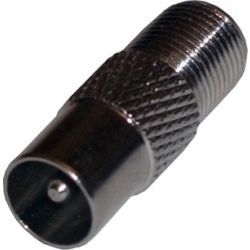 F-kontakt adapter F-Hona/IEC-Hane - Universal - 8516934750 - F-kontakt adapter, F-kontakt antennkontakt hona till 9,5 mm hane adapter F-Hona/IEC-Hane OBS: HF-tät.