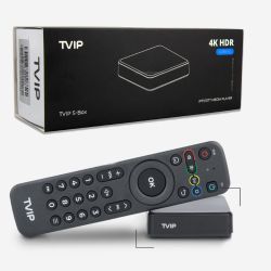 TVIP S-Box v.710 4K Ultra HDR IPTV box Android 11 - TVIP - 71092022 - TVIP S-Box v.710 4K Ultra HDR IPTV box Android 11 är en senaste utveckling från TVIP  som kombinerar det maximala av tekniska möjligheter. SATVISION.SETVIP S-Box v.710 tillhandahåller moderna multimediaenhetskrav för användare. Det låter användare spela upp videor som laddats ner från video on demand, strömma videor och strömma filmer i 4K Ultra HD. Chip Amlogic S905W2 fyrkärnig 1,8 GHz Videoupplösning 3840x2160 (HDR) 3D-grafik OpenGL ES 3.2 (ARM G31 MP2 GPU) Minne RAM 1 Gb, Flash 8 Gb